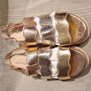 Marc Fisher metalic wedge sandals size 8M